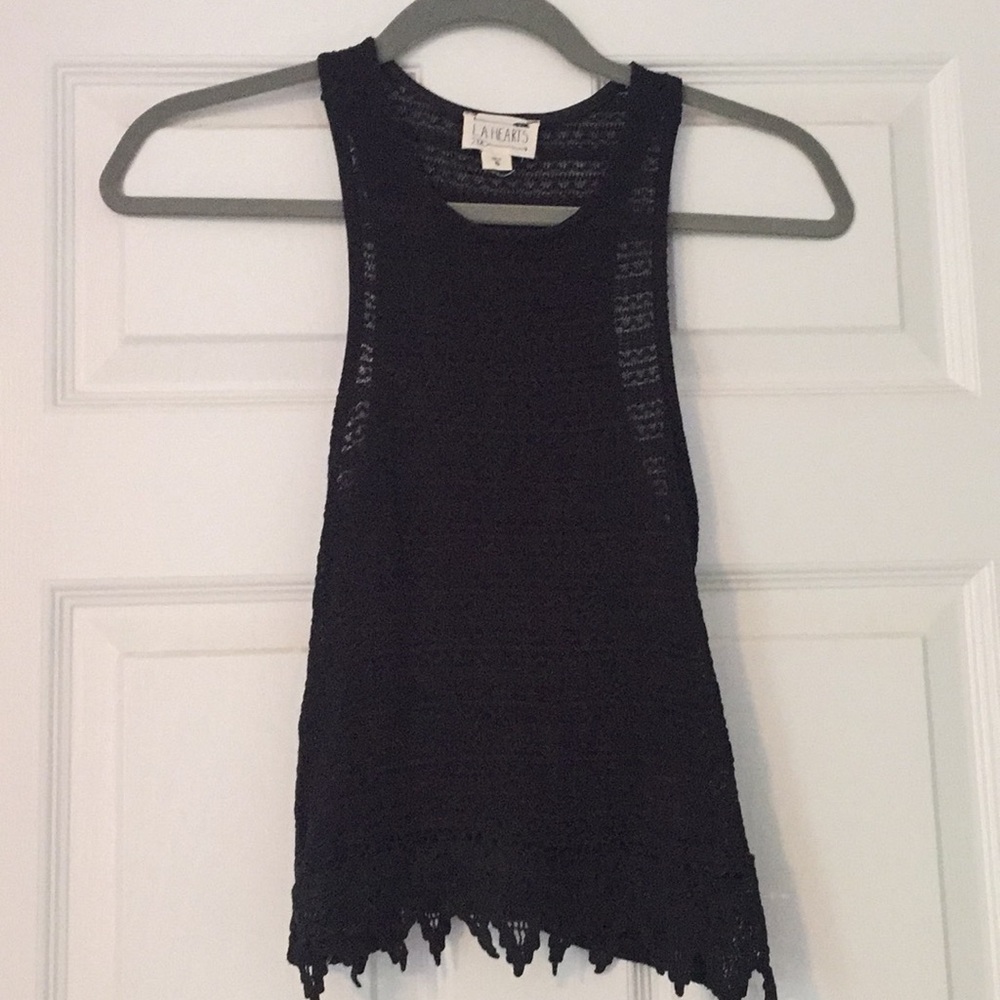 Black knitted tank top